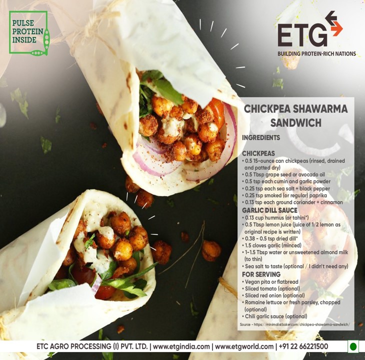 ETG Agro Chickpea Shawarma Sandwich